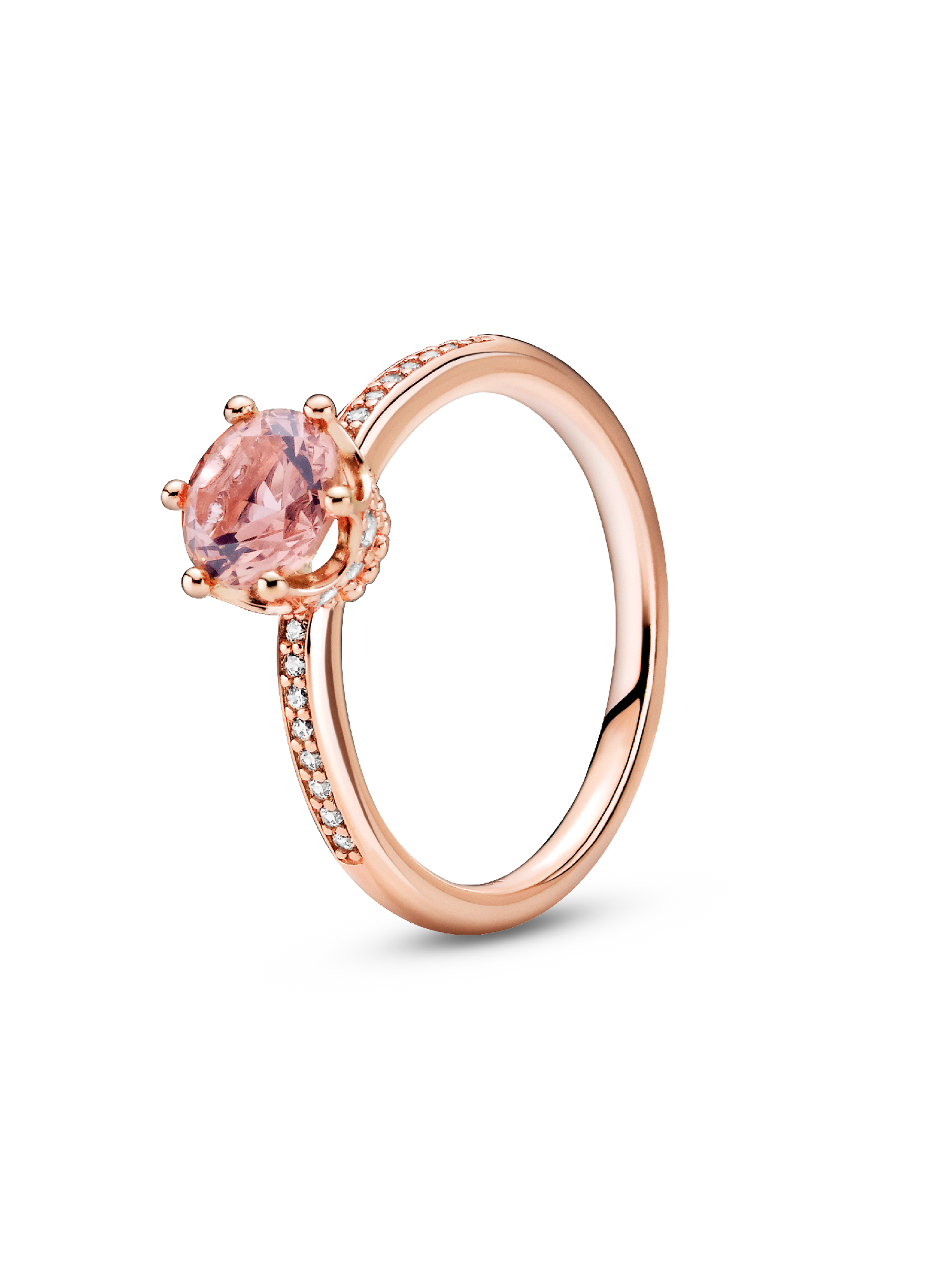 Paarse Glinsterende Kroon Solitaire-ring