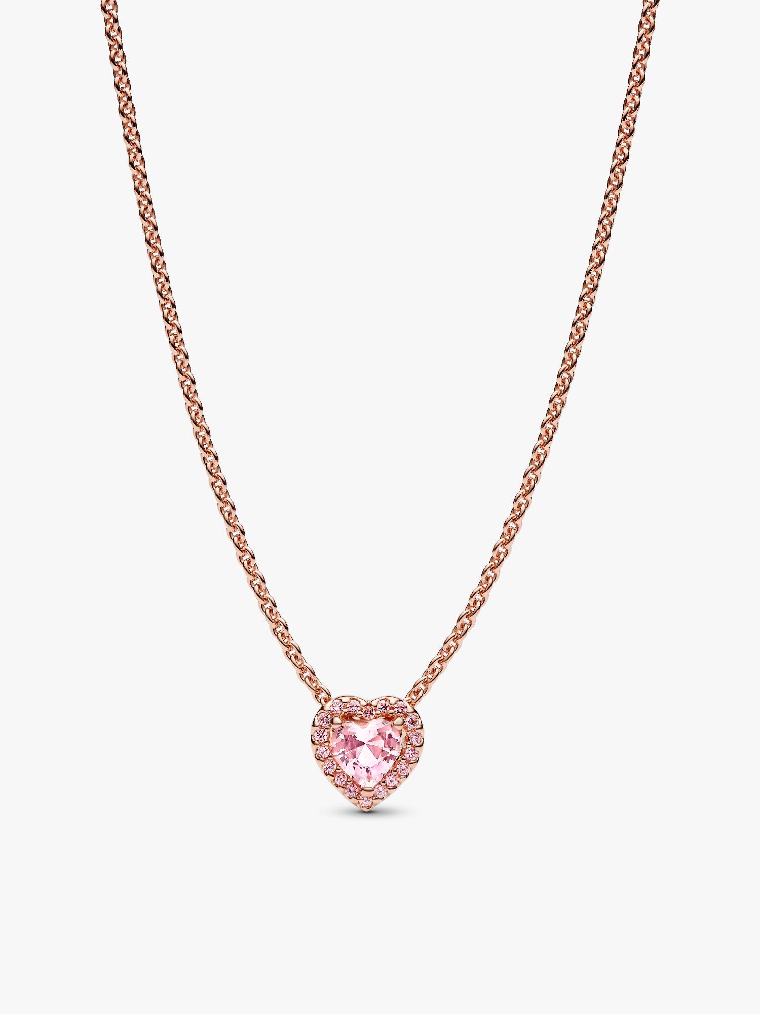 Roze hart halsketting