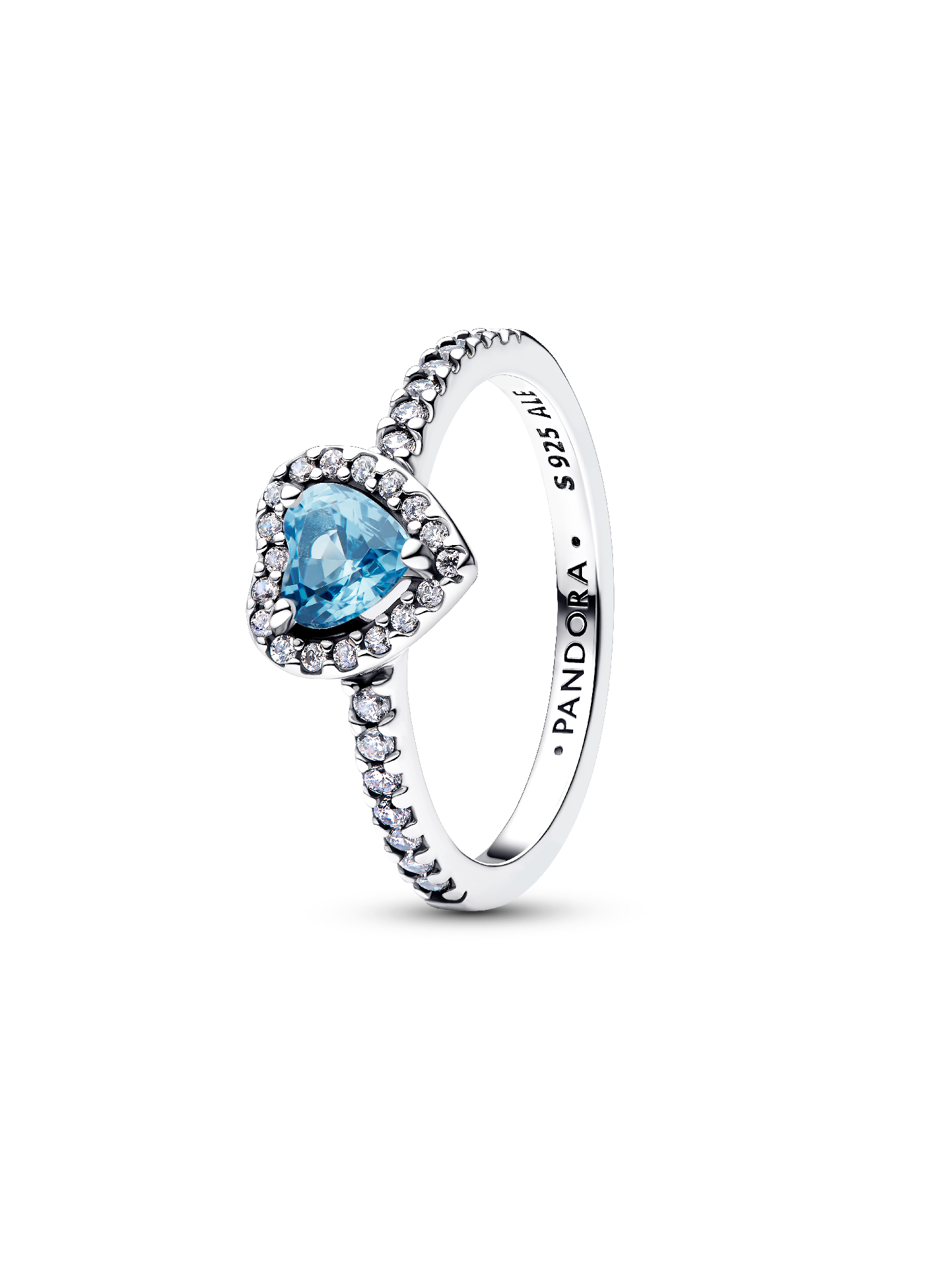 Verhoogd Lichtblauw Hart Ring