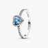 Verhoogd Lichtblauw Hart Ring Verhoogd Lichtblauw Hart Ring