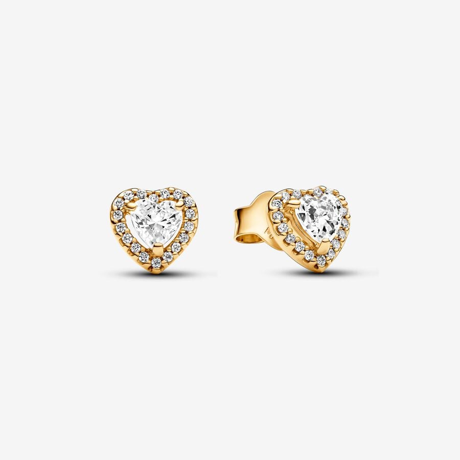 Sparkling Elevated Heart Stud Earrings image number 0