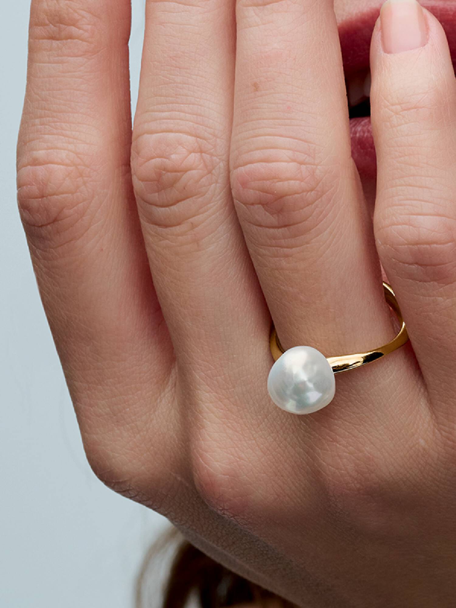 Barok Behandelde Gecultiveerde Zoetwaterparel Ring