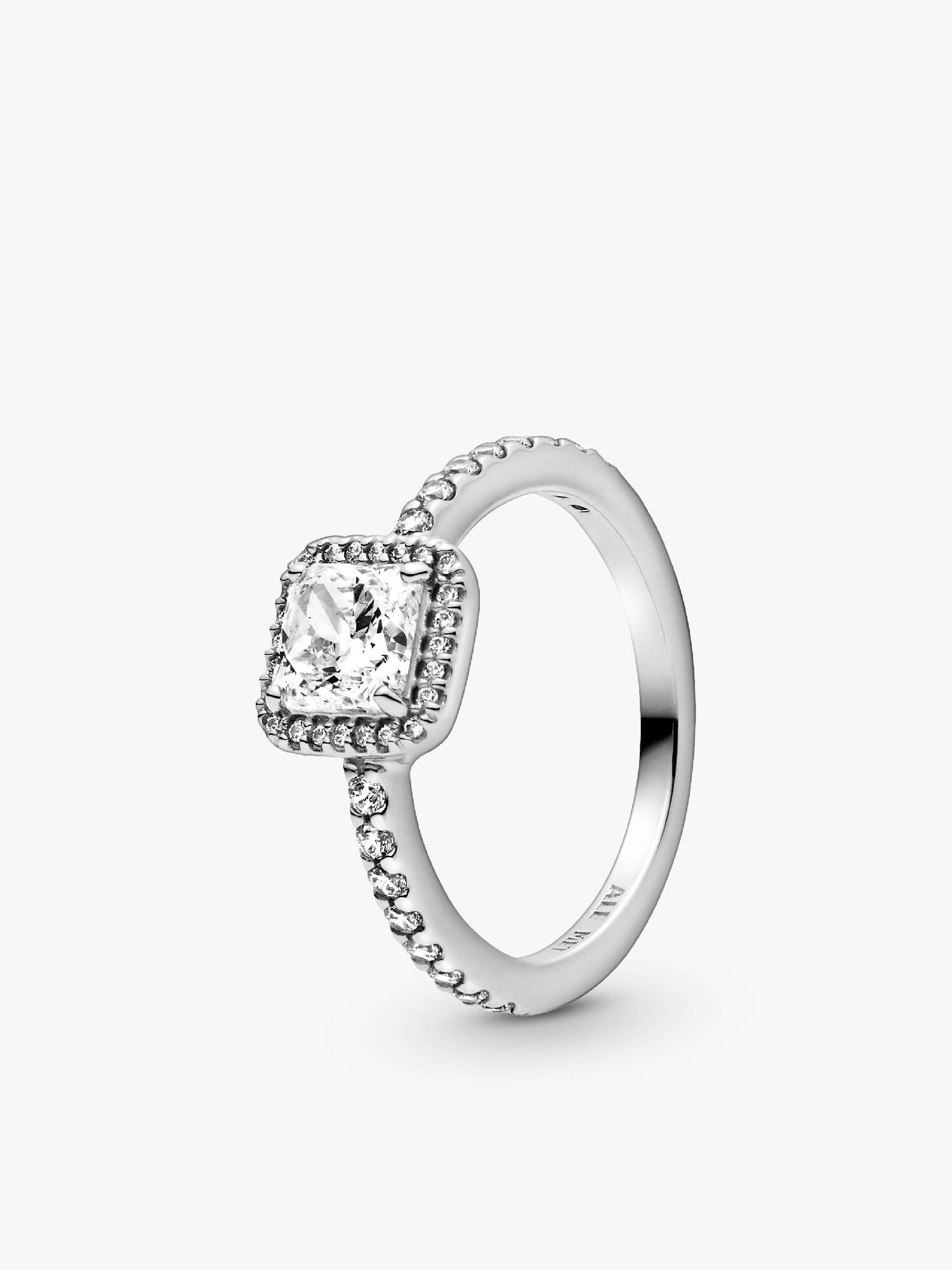 Vierkante sprankelende halo-ring