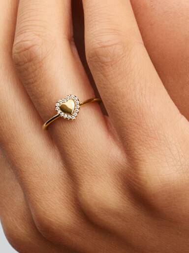 Graveerbaar Hart Halo Ring
