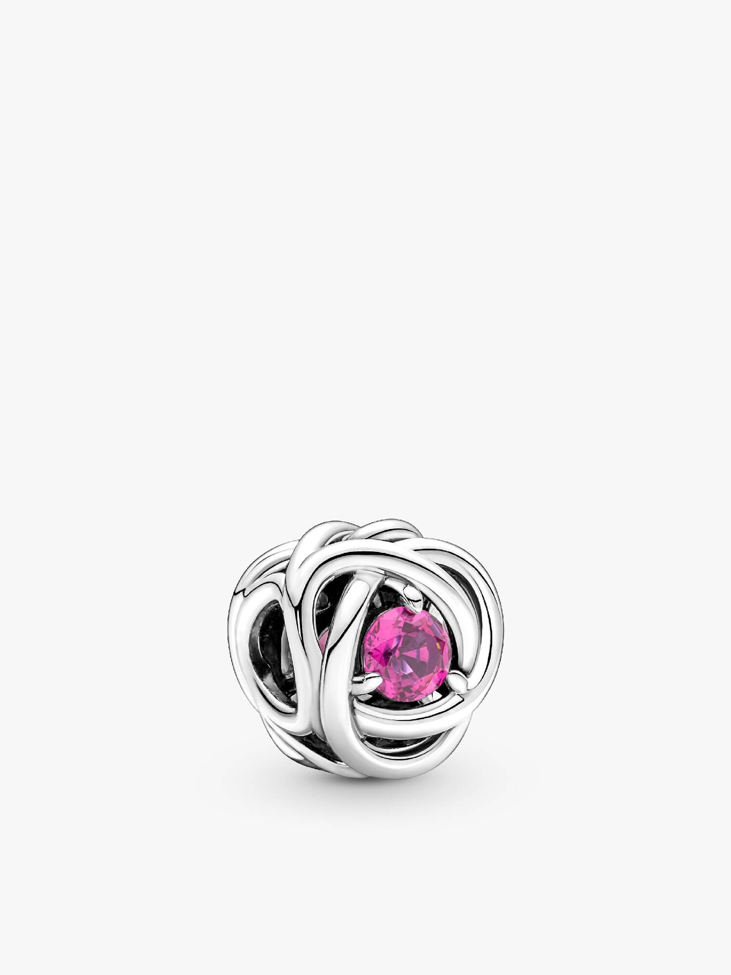 Oktober Geboortesteen Roze Oneindige Cirkel Bedel