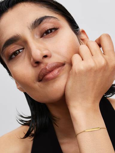 Schakelarmband met graveerbaar staafje