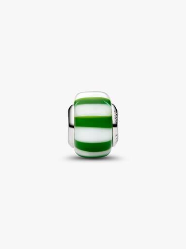 Groen pepermunt muranoglas bedel