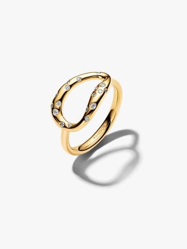 Organisch Gevormde Steengezette Statement Ring