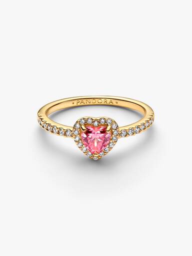 Verhoogd roze hartring