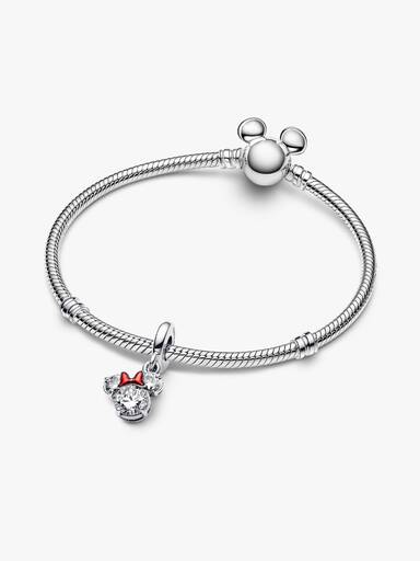 Dubbele hangende bedel met silhouet van Disney's Minnie Mouse