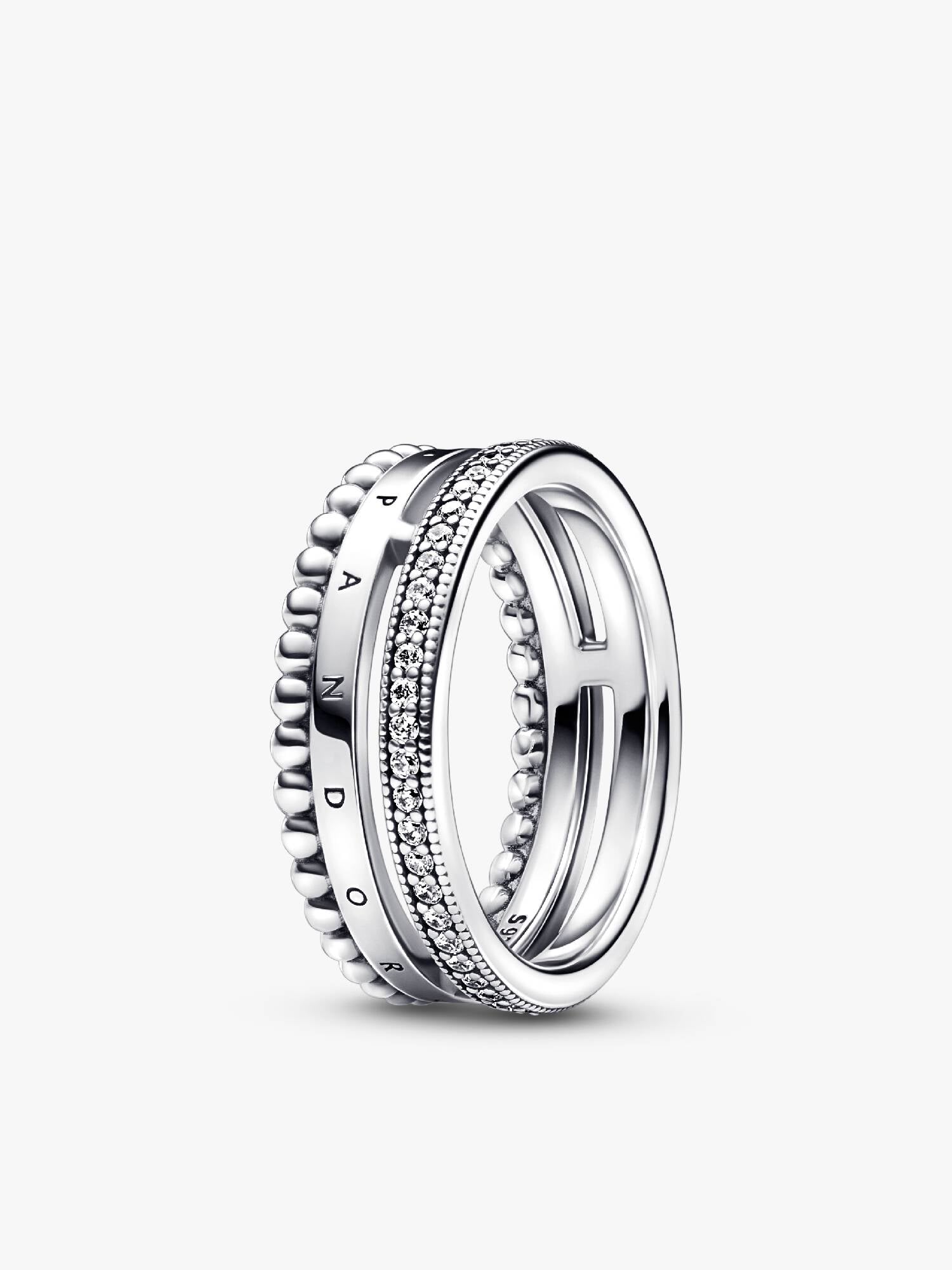 Pandora Signature Logo Pavé & Kralenring
