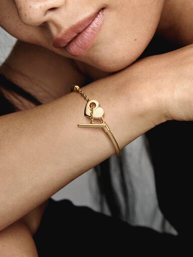 Pandora Moments Hart T-Balk Snake Chain Armband