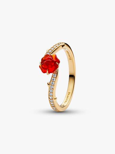 Ring Disney Belle en het Beest betoverde roos
