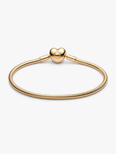 Pandora Moments Snake Chain-armband met hartsluiting