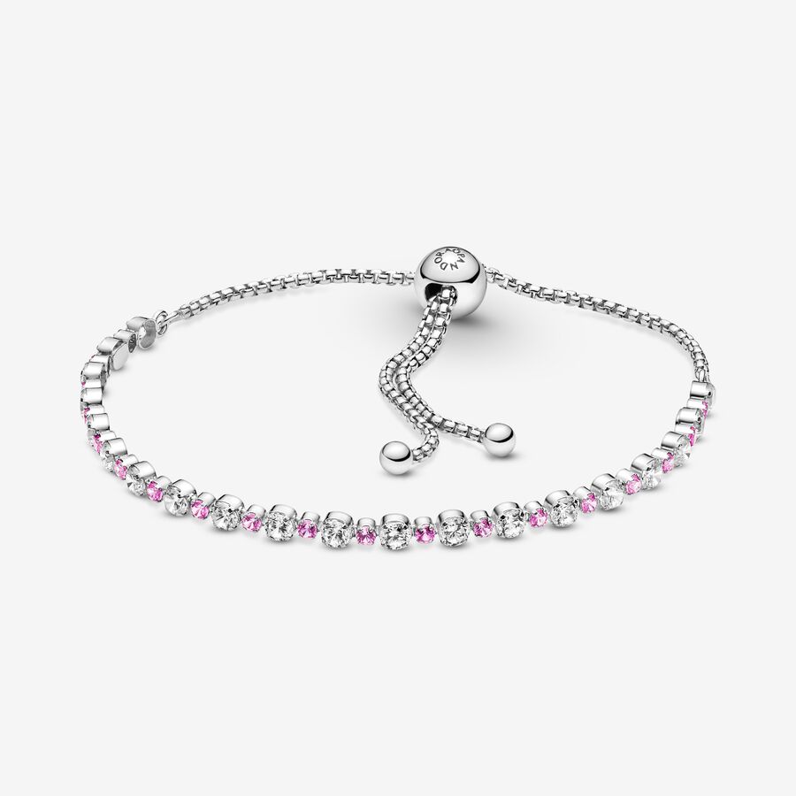 Ale IJver graan Pink & Clear Sparkle Sliding Armband | Pandora NL