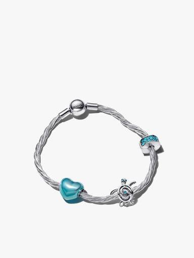Sieradenset schildpad-hart en clip bedelarmband