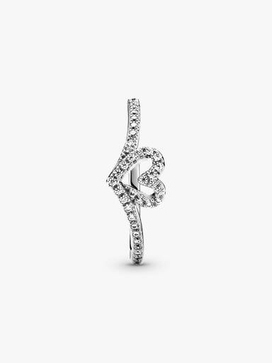 Sparkling Wishbone Hart Ring