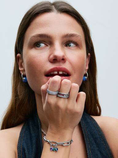 Pandora ME Groene Paarse Chakra Hart Mini Hangende Bedel