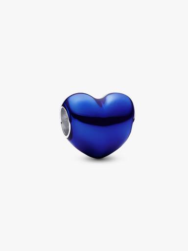 Metallic Blauwe Hart Bedel