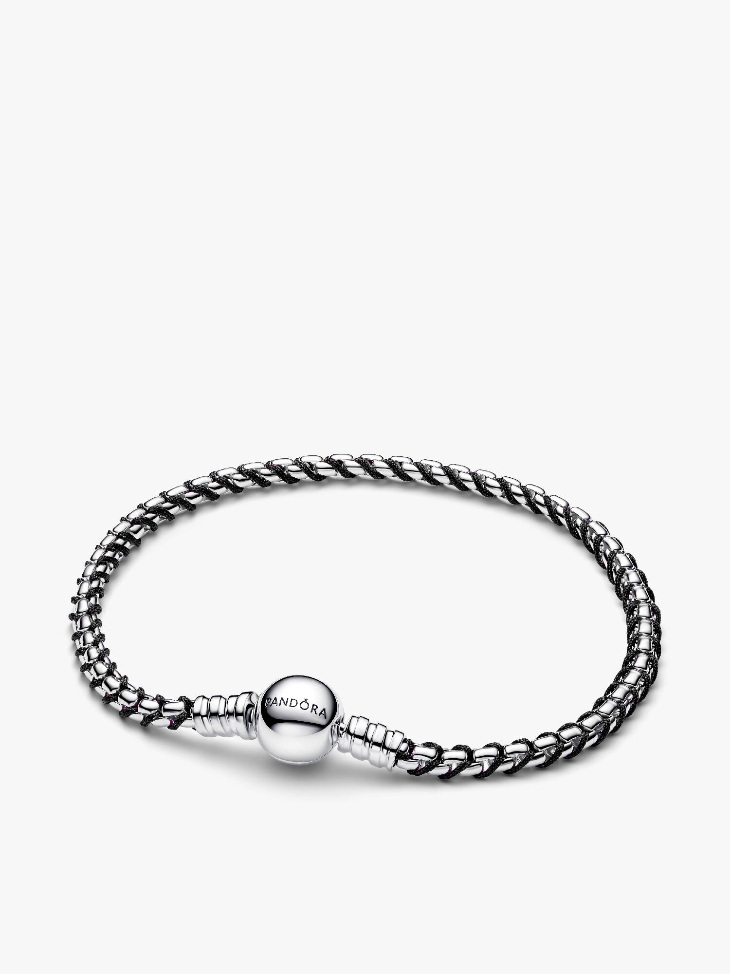 Zwart Koord Doos Schakel Armband