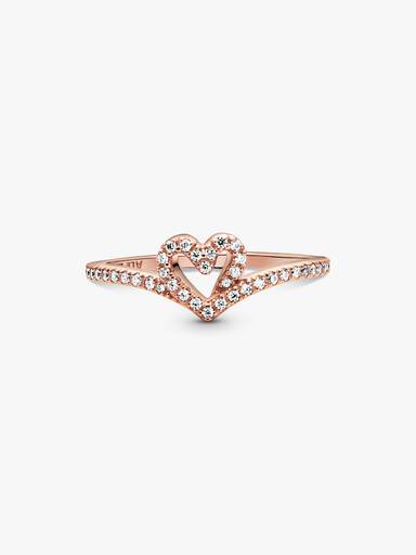Sparkling Wishbone Hart Ring
