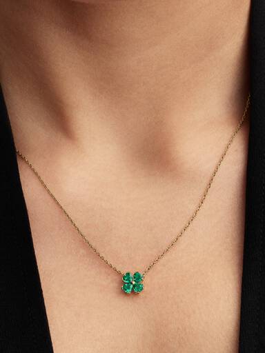 Ketting met Groen Klavertjevier Hanger