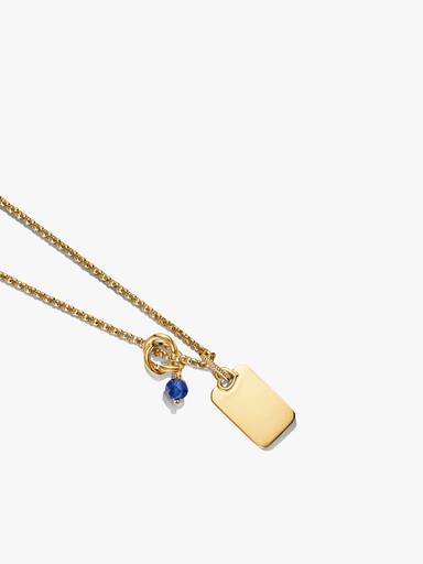 September eeuwigheid cirkel bedel hanger & graveerbare hanger ketting set