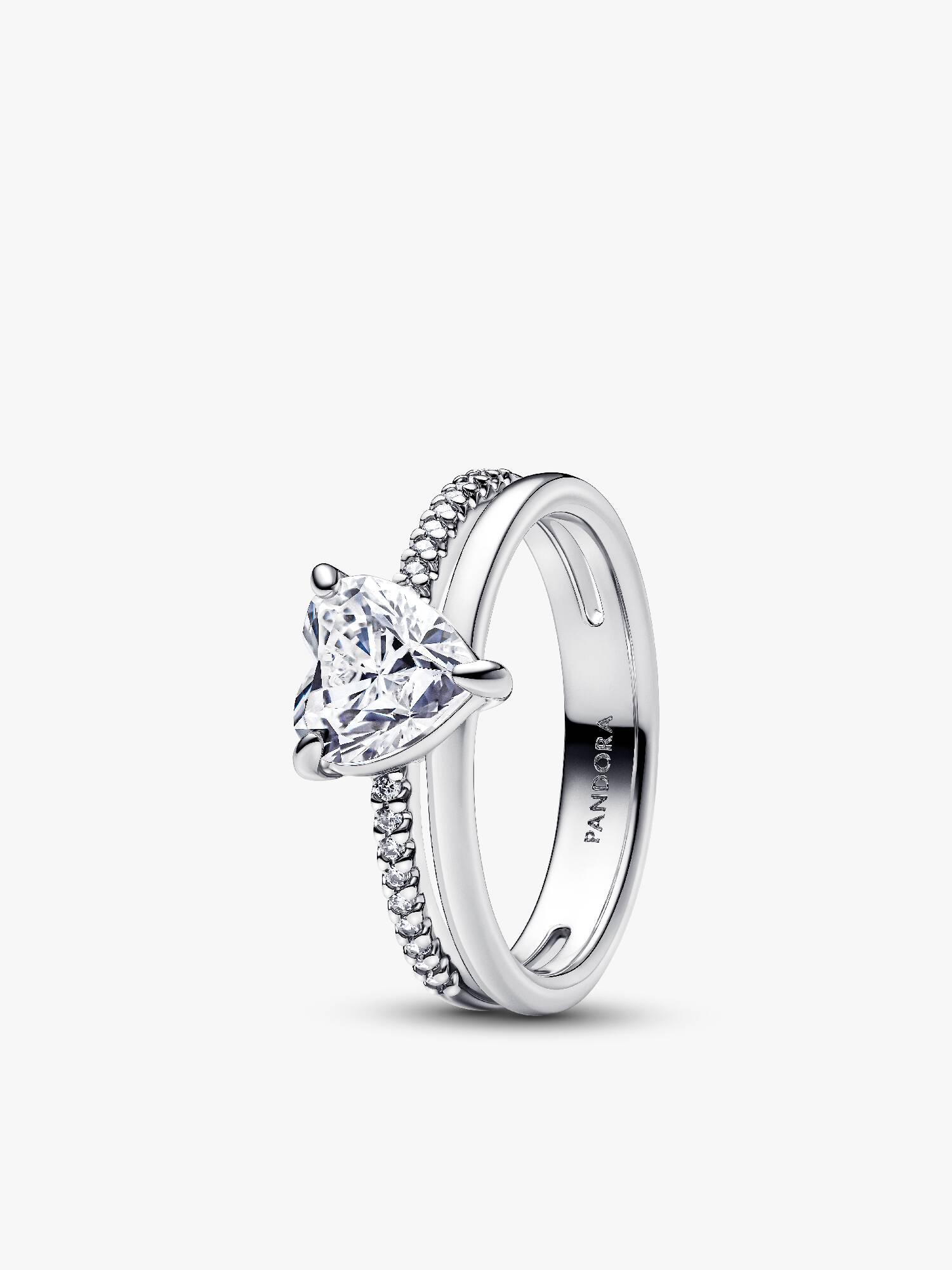 Dubbele Band Ring Met Hart