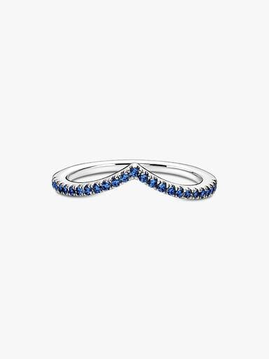 Pandora Timeless Sprankelend Blauwe Wishbone Ring