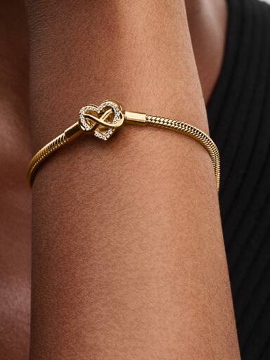 Sparkling Infinity Heart Clasp-slangenschakelarmband