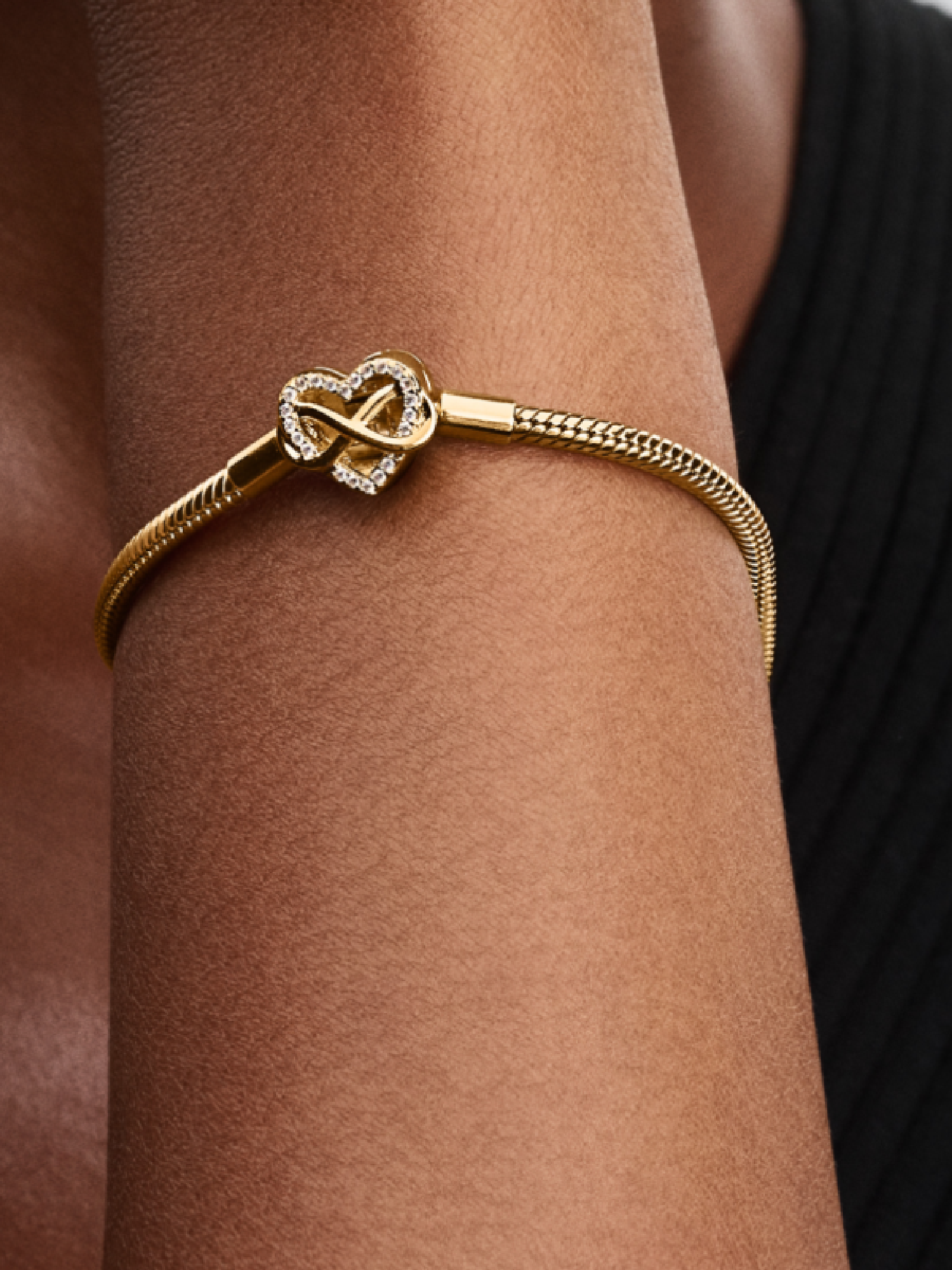 Sparkling Infinity Heart Clasp-slangenschakelarmband