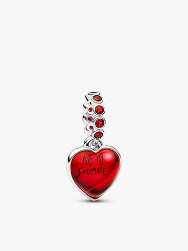 Rood Murano-glas & hartje bedel & armband set