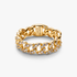 Ring met pavé en Cubaanse schakel Ring met pavé en Cubaanse schakel