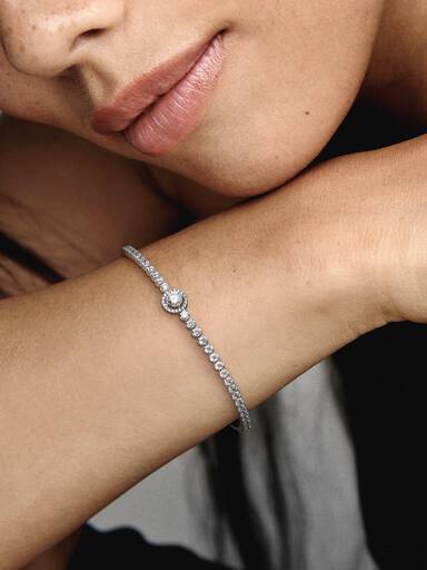 Sprankelende Halo Tennis Armband