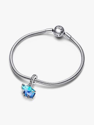 Blauwe Muranoglas Olifant Hangende Bedel