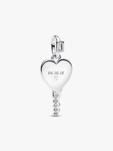 Graveerbare Hart Sleutelvormige Hanger