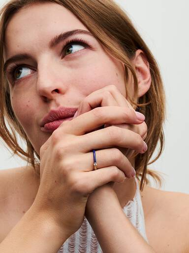 Pandora ME Pavé & Blauwe Dubbele Ring