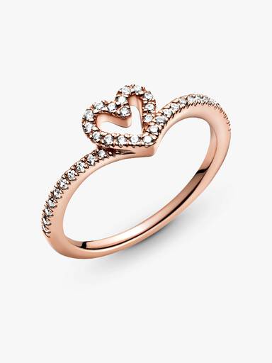Sparkling Wishbone Hart Ring