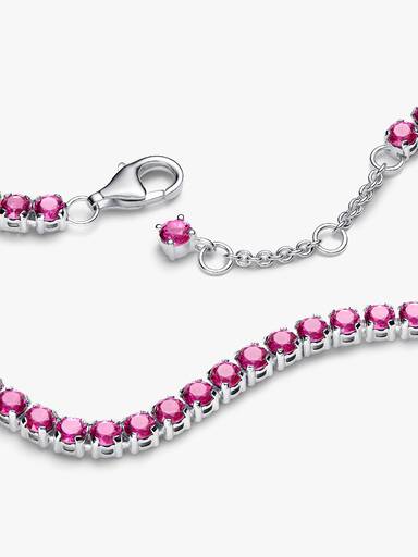 Sprankelende Roze Tennisarmband