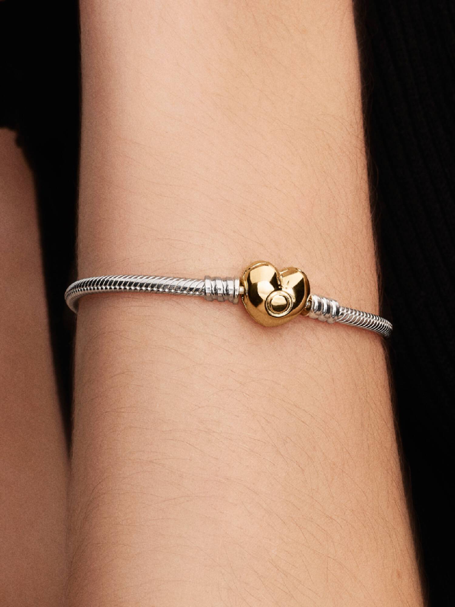Slangenschakelarmband met hartvormige sluiting