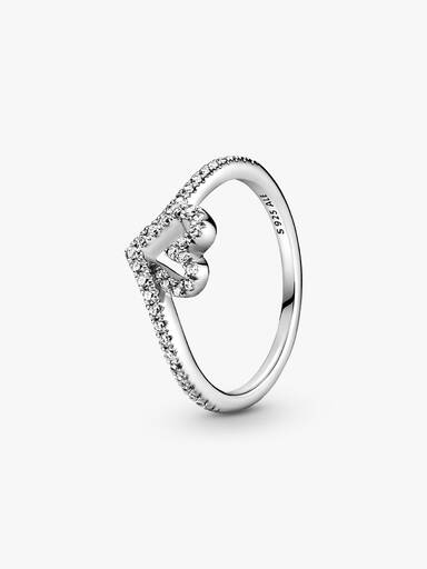 Sparkling Wishbone Hart Ring