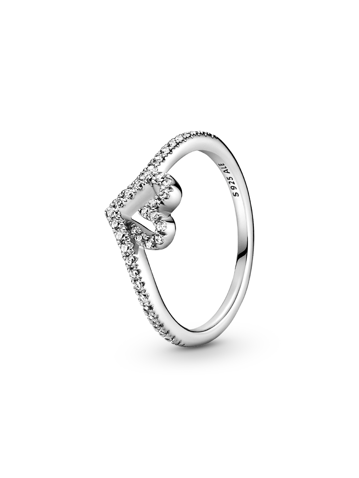 Sparkling Wishbone Hart Ring