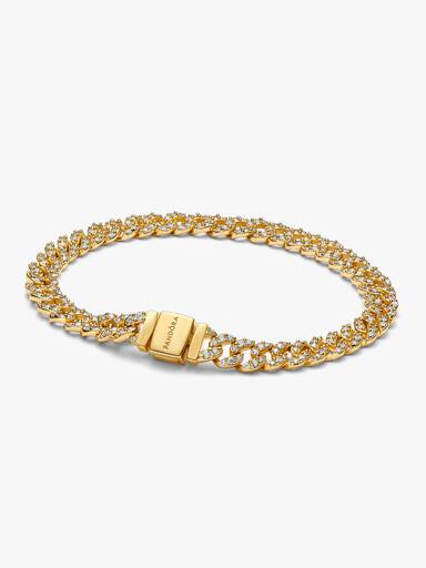 Armband met Cubaanse schakel en pavé