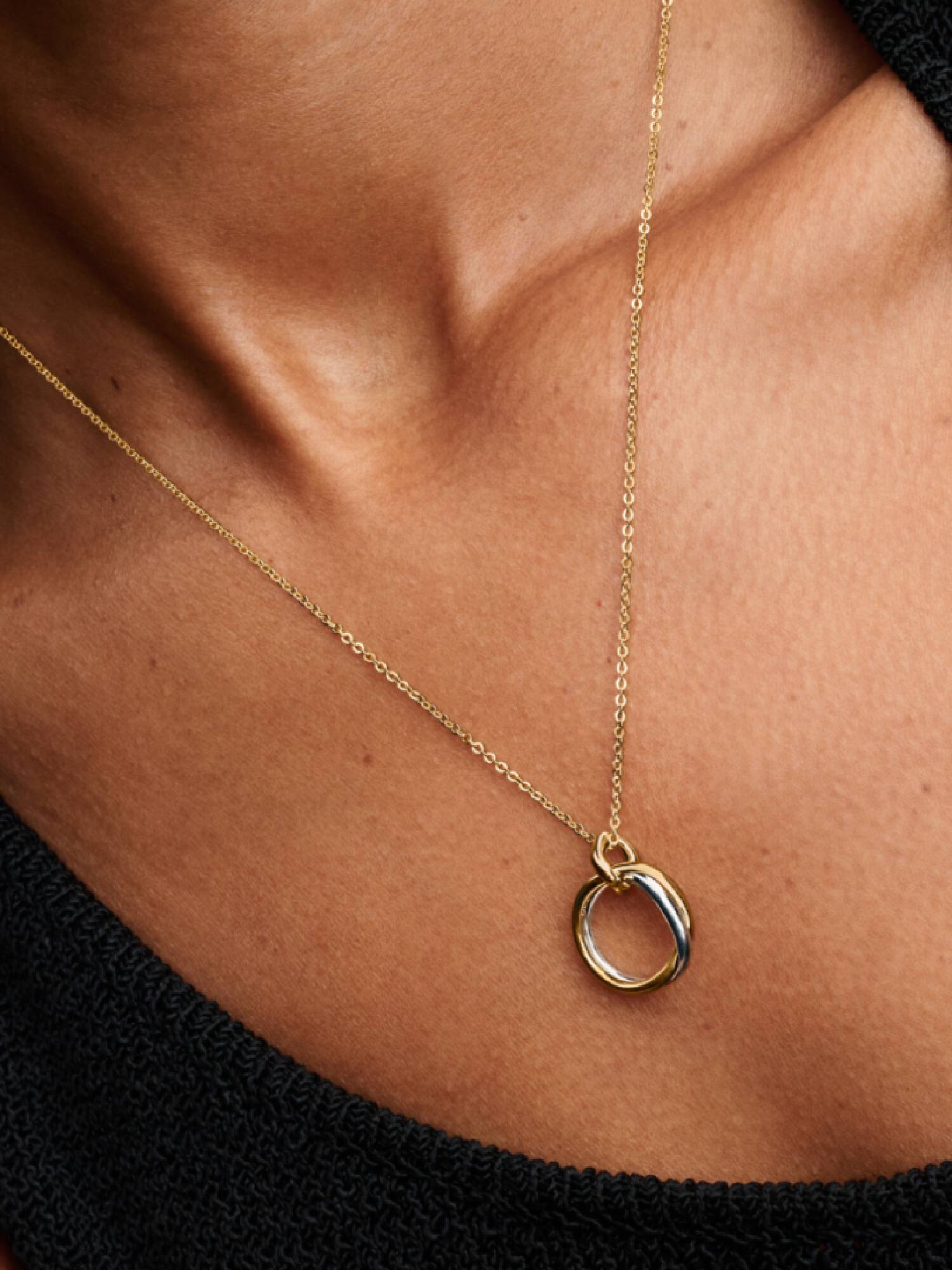 Organisch Gevormde Ketting met Tweekleurige Hanger