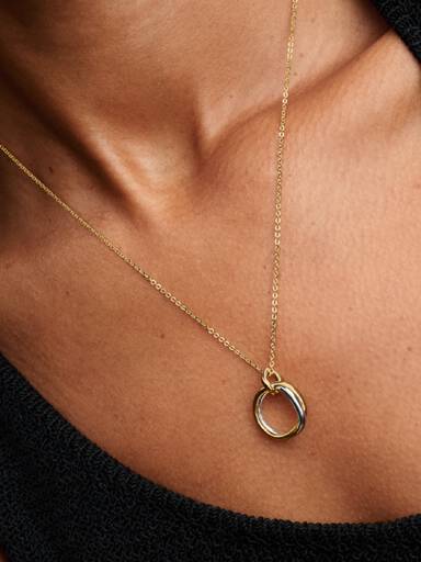 Organisch Gevormde Ketting met Tweekleurige Hanger
