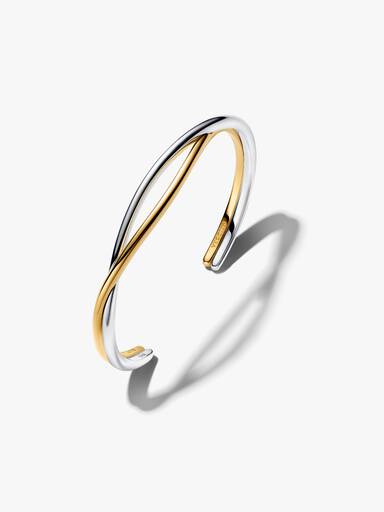 Verstrengelde Tweekleurige Open Bangle