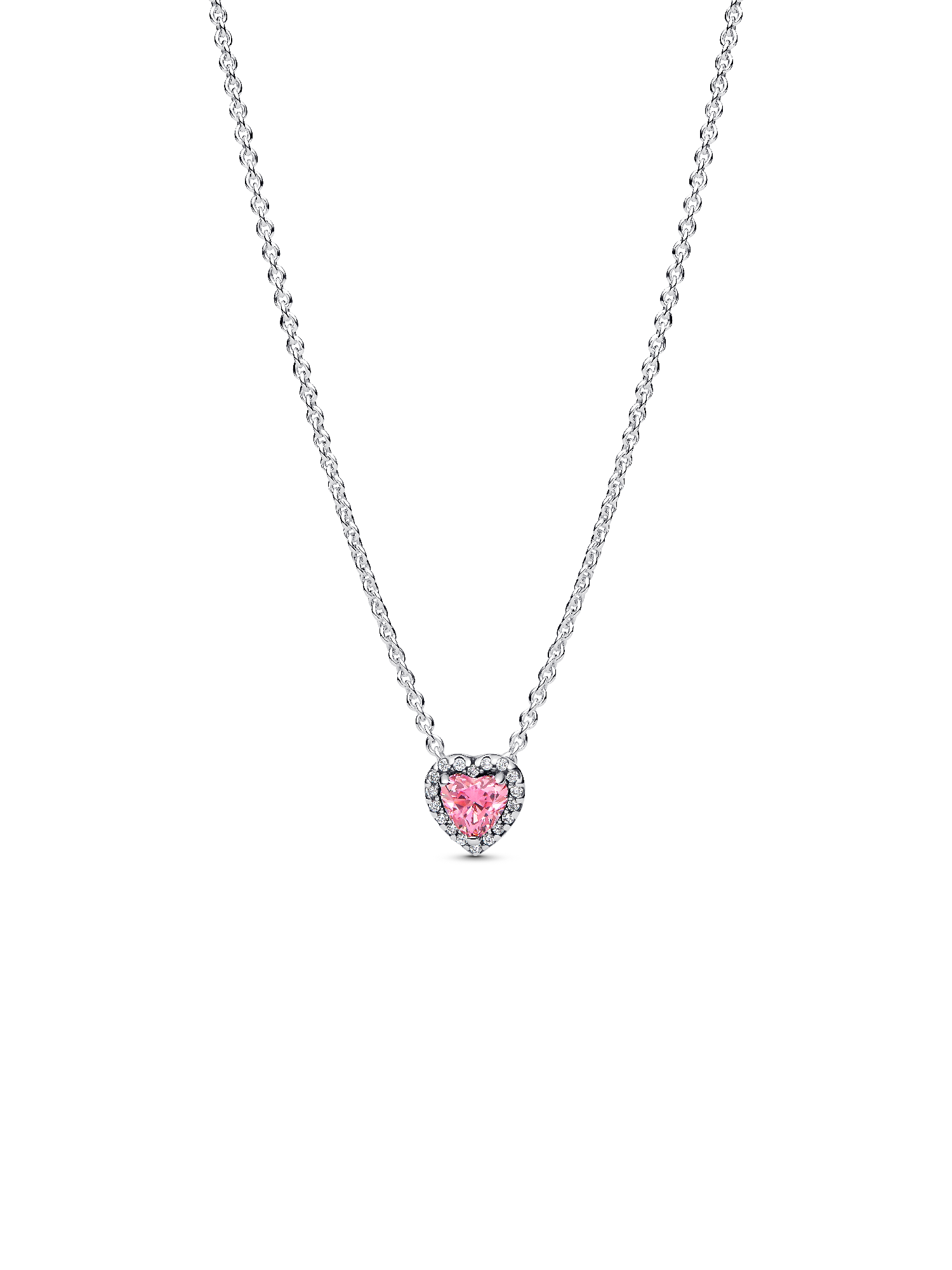 Roze Verhoogd Hart Halsketting