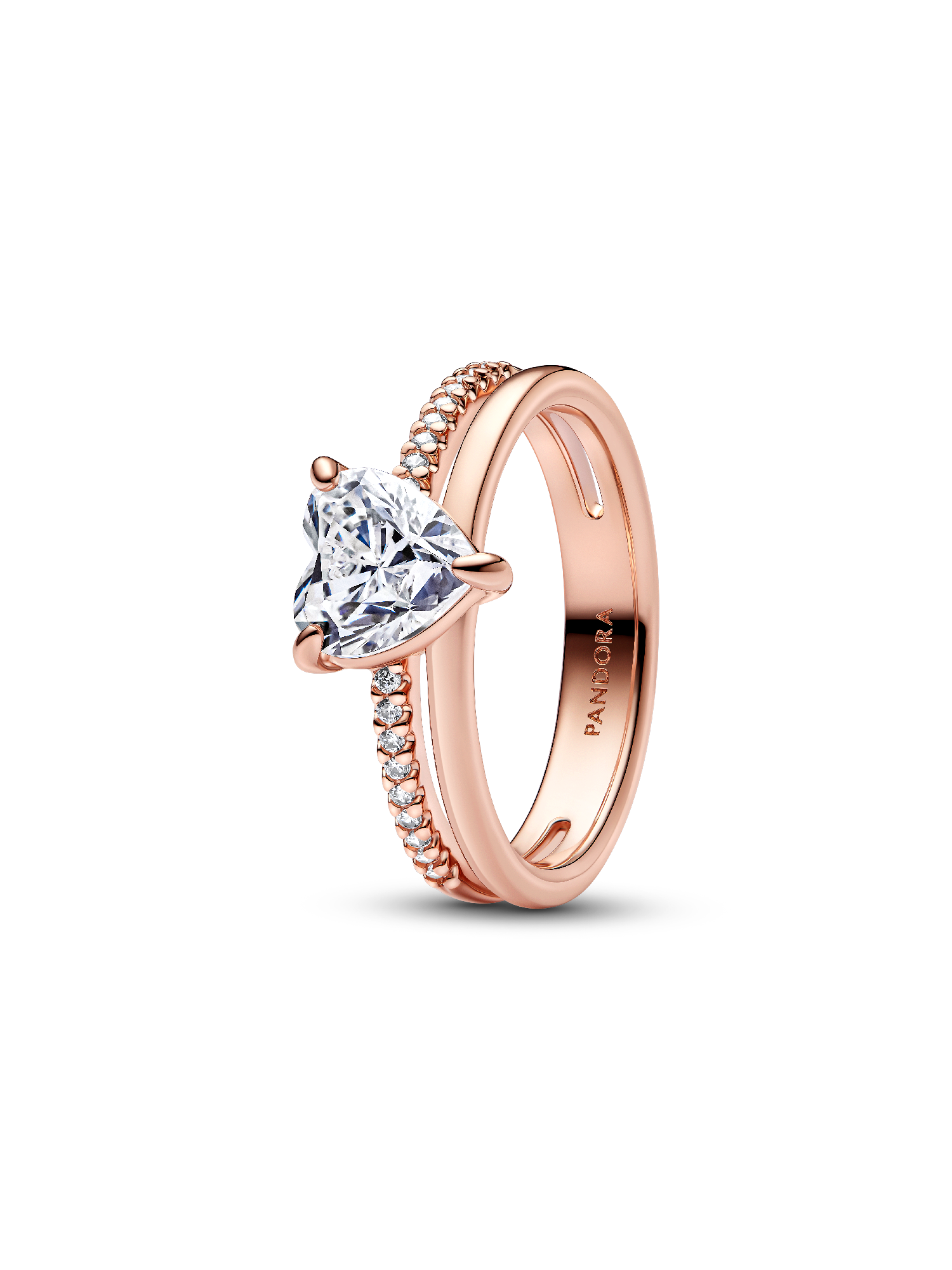Dubbele Band Ring Met Hart