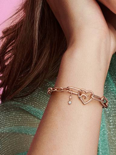 Pandora ME spijkerhart dubbele styling schakel