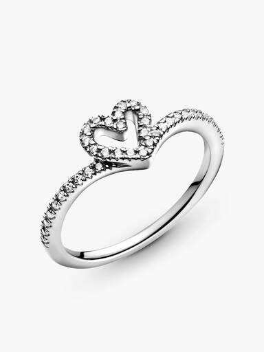 Sparkling Wishbone Hart Ring